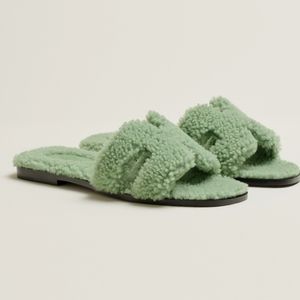 Hermes Vert d'eau Mint Green Wool Orans, Size 37